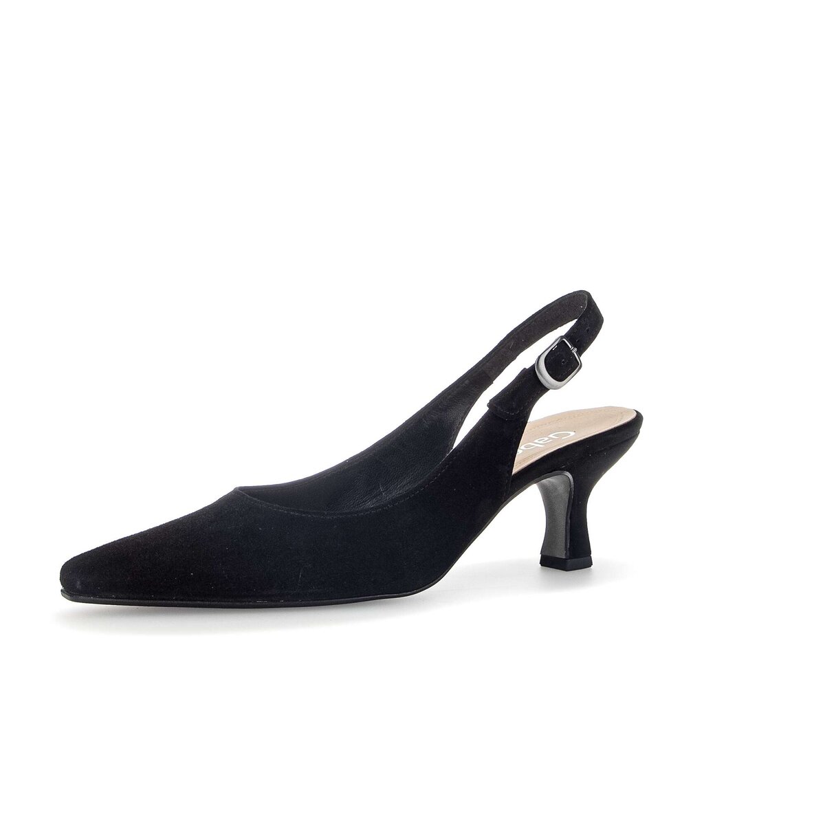 Slingpumps GABOR "Slingpumps Rauleder", Damen, Gr. 36, schwarz, Schuhe Slingpumps