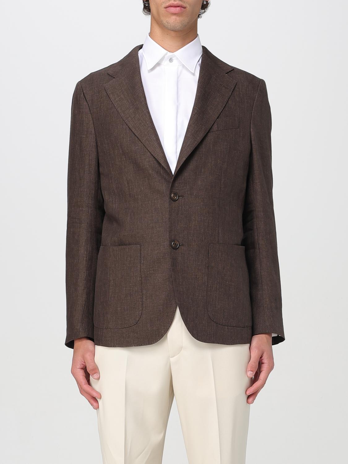 Leinenblazer mit zwei Knöpfen und Taschen Image