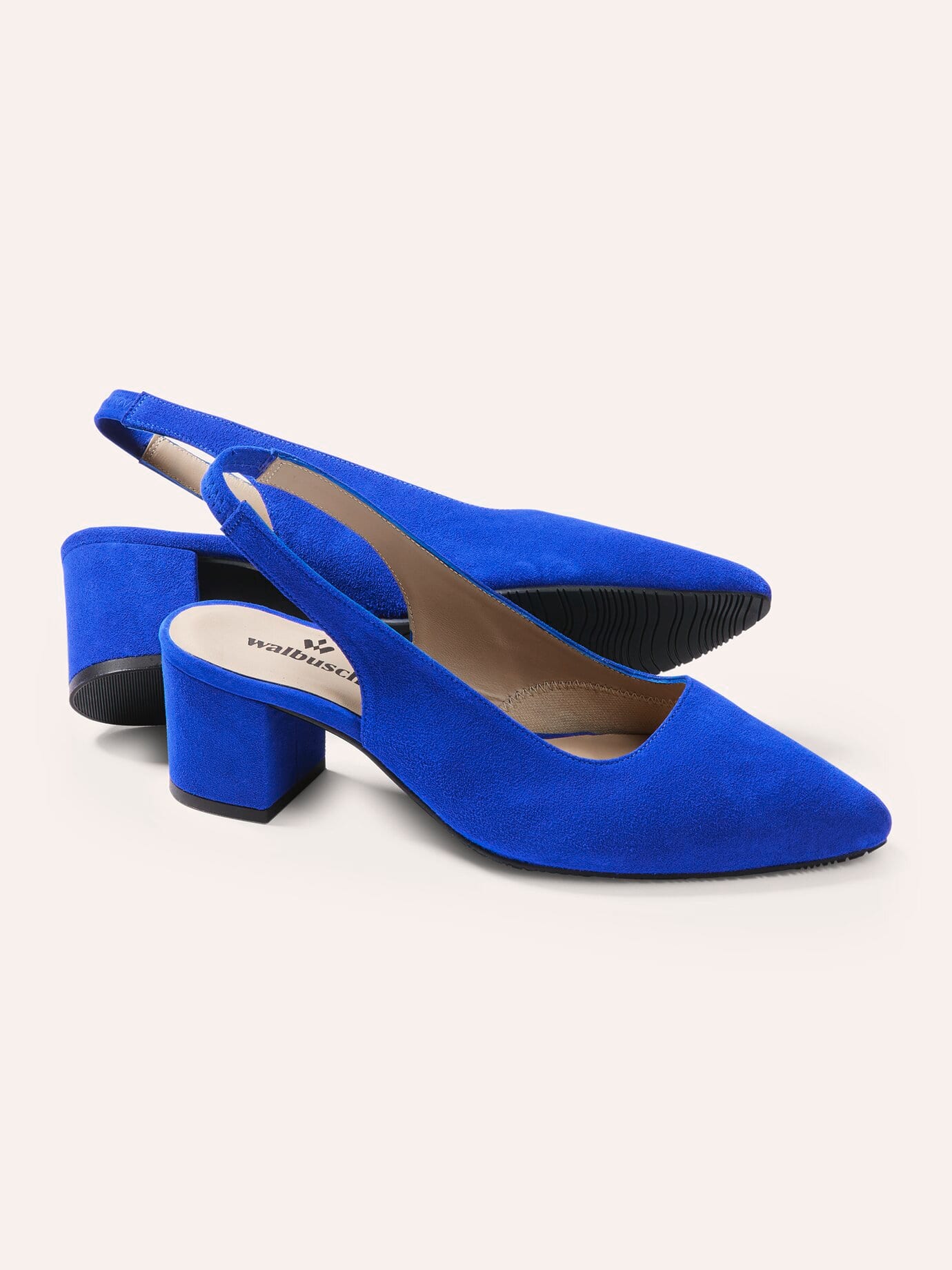 Walbusch Damen Soft Sling Pumps Blau noch offen: Muster