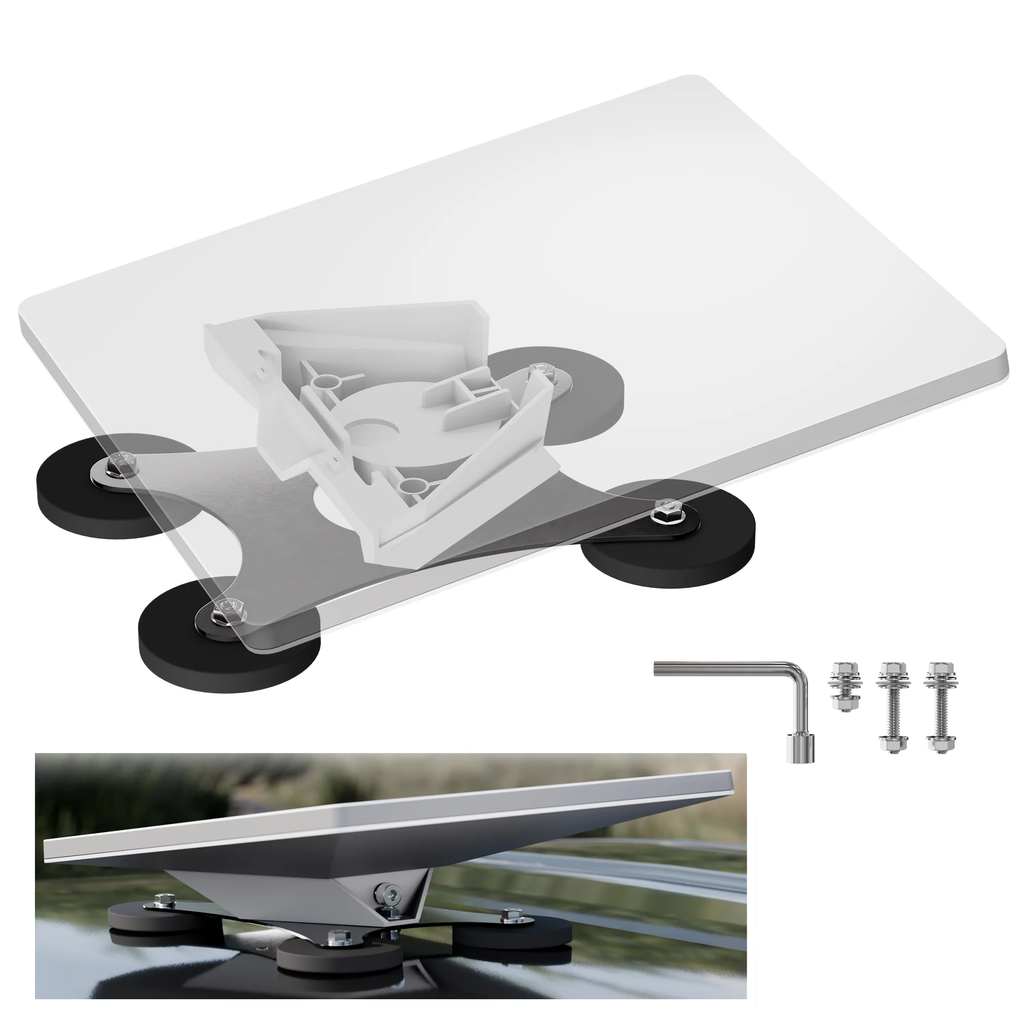 Starlink Mini supporto magnetico per auto Starlink Mini supporto magnetico per tetto per camion, barca, tetto per auto, kit di montaggio per camper, elegante base Campact