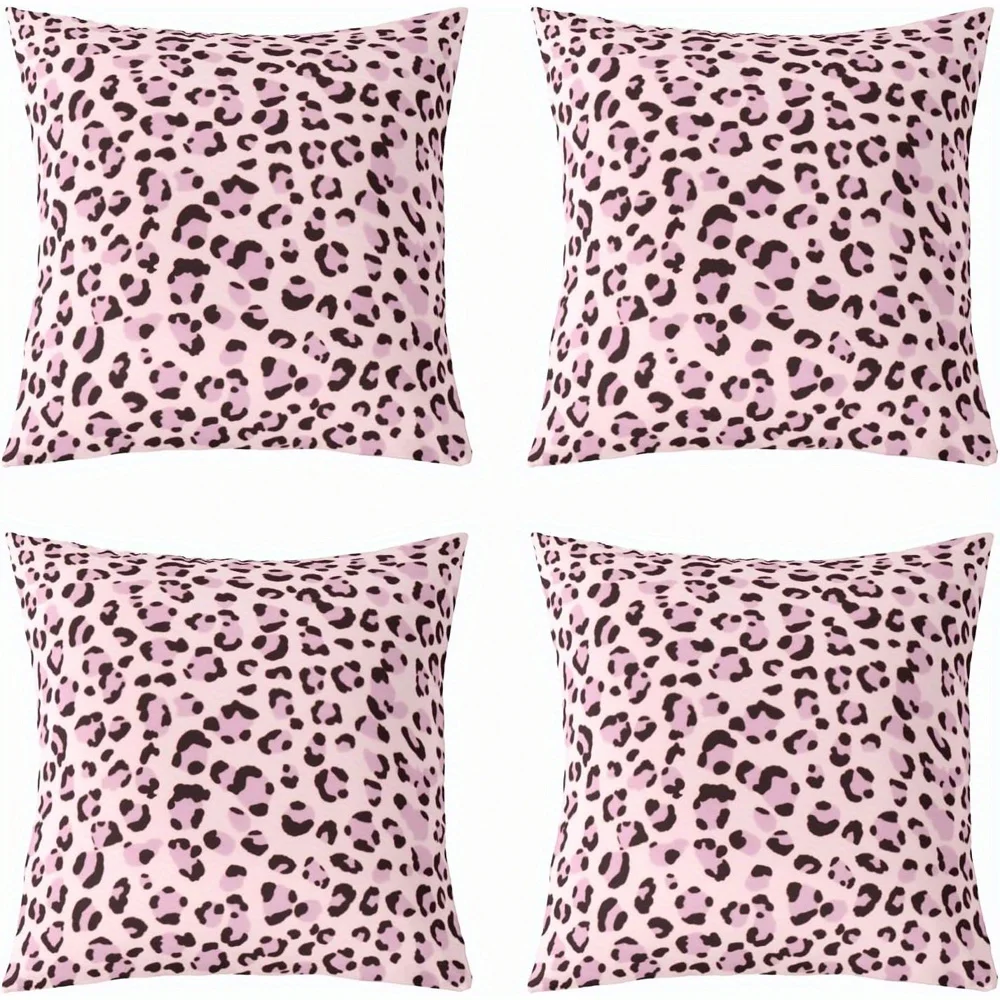 Home Decor Rosa Leopardenmuster Dekorative Kissenbezüge Muster Kissenbezug Geeignet für Sofa Schlafzimmer Auto Kissenbezug