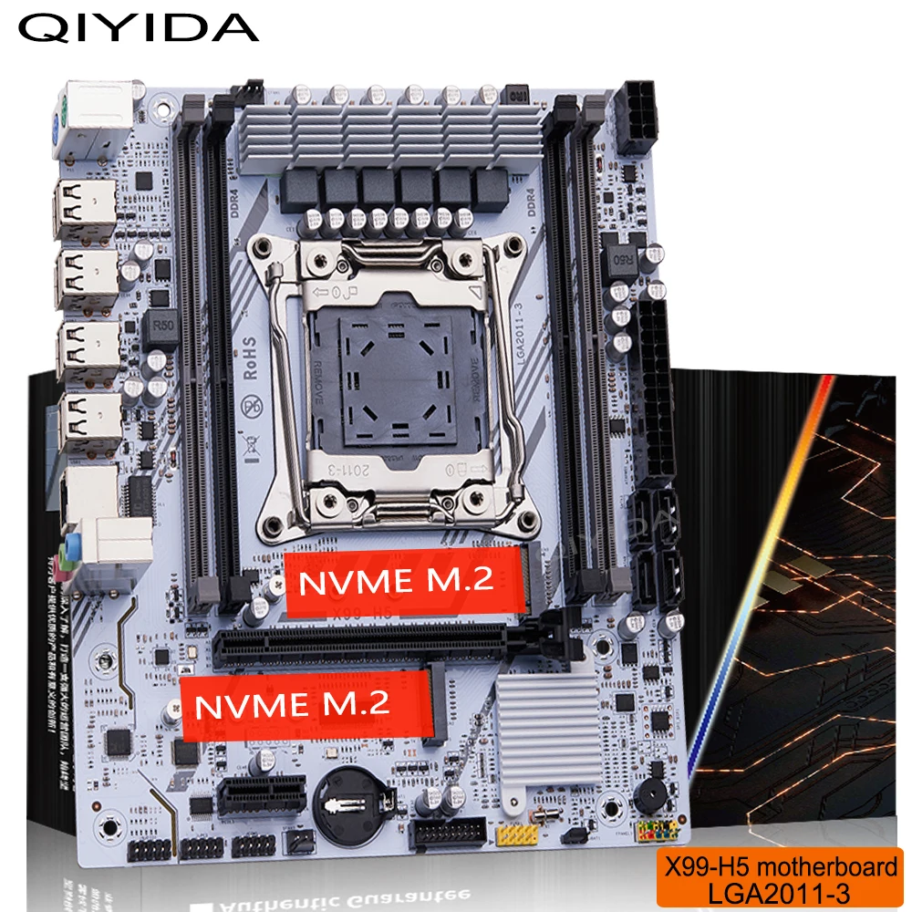 QIYIDA X99 Motherboard LGA 2011 3 Xeon CPU E5 V3 V4 DDR4 RAM NVME M.2 PCI3.0 16 SATA M-ATX Image