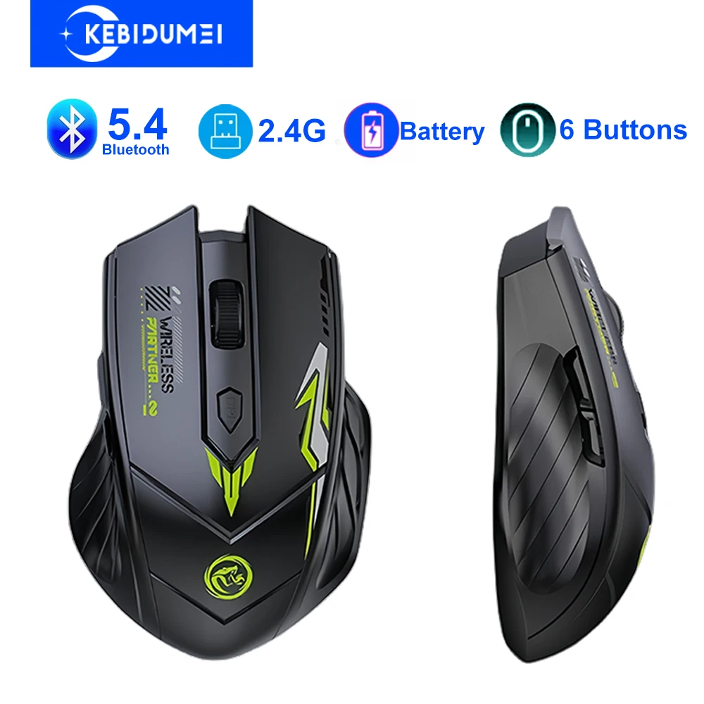 Bluetooth 5.4 Maus Dual-Mode 2,4G Drahtlose Maus 6 Tasten Gaming Mäuse Wiederaufladbare Maus 1600 DPI Für PC Laptop macbook Bluetooth 5.4 Mouse Dual-Mode 2.4G Wireless Mouse Image