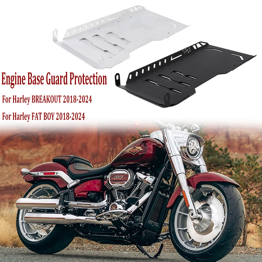 Für Harley Davidson Fat Boy 2018 2019 2020 2021 2022 2023 2024 Aluminium-Unterfahrschutz Motorschutz Image