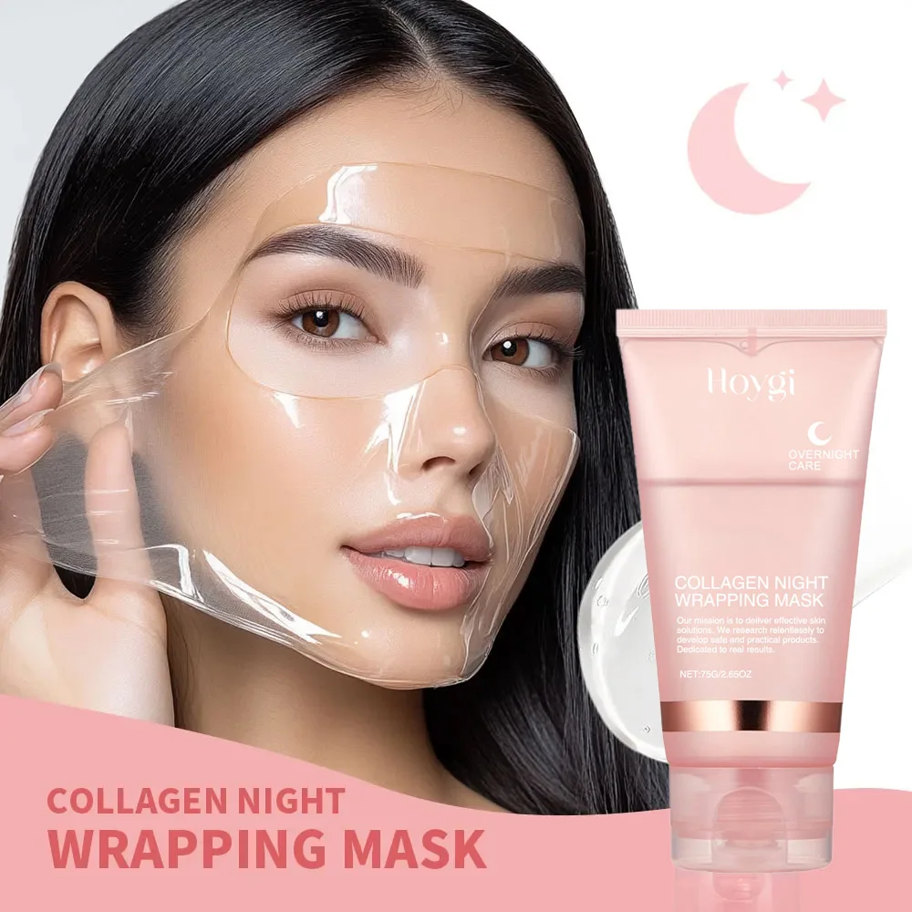 Collagen Overnight Wrapping Peel Off Gesichtsmaske Set Korean Collagen Night Wrapping Mask Deeply Hydrates Nachtpflegemaske Creme Image