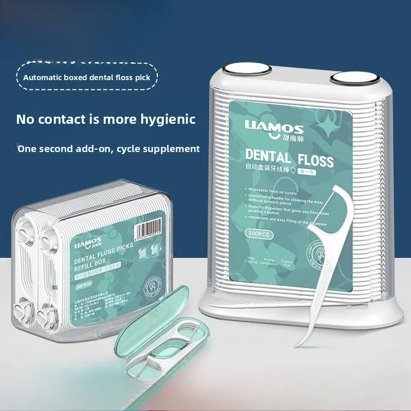 Automatische Box Zahnseide Einweg Zahnseide Stick Hohe Spannung Kunststoff Zahnstocher Gewinde Tragbare Zahnseide Box Image