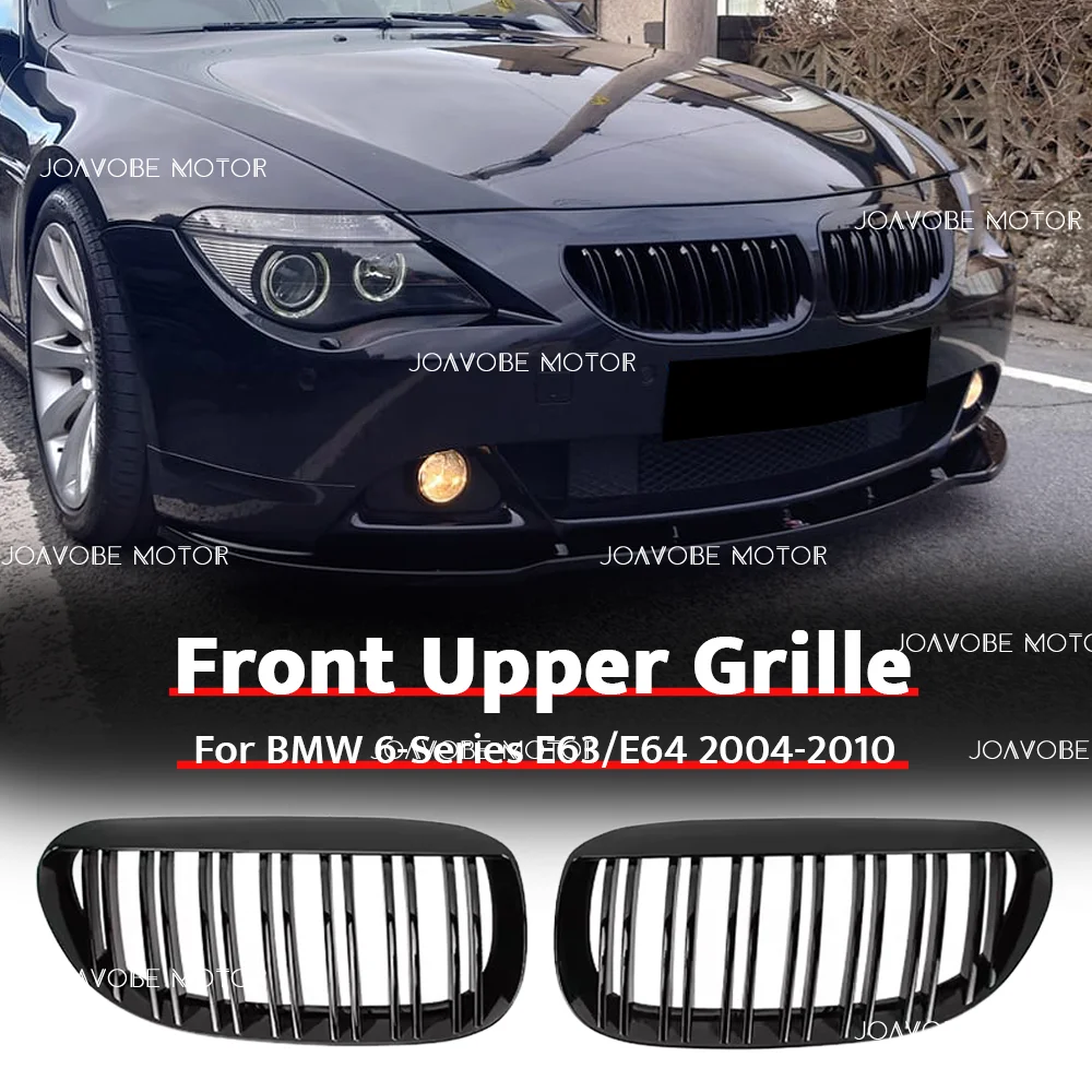 Glänzend Schwarzer Doppellinien-Frontgrill für BMW 6er-Serie E63 E64 2004-2010 Image