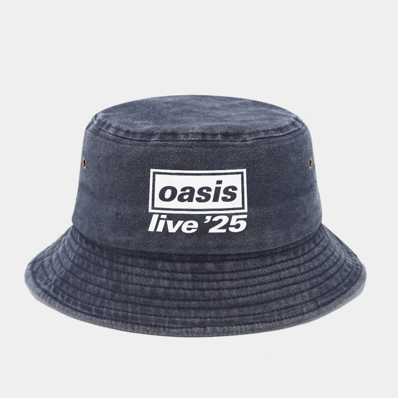 Oasis Gedruckt Gewaschen Denim Eimer Hüte Retro Sonnenschirm Sonnenhut Outdoor Anti Uv Mode Becken Hut Panama Großhandel Image