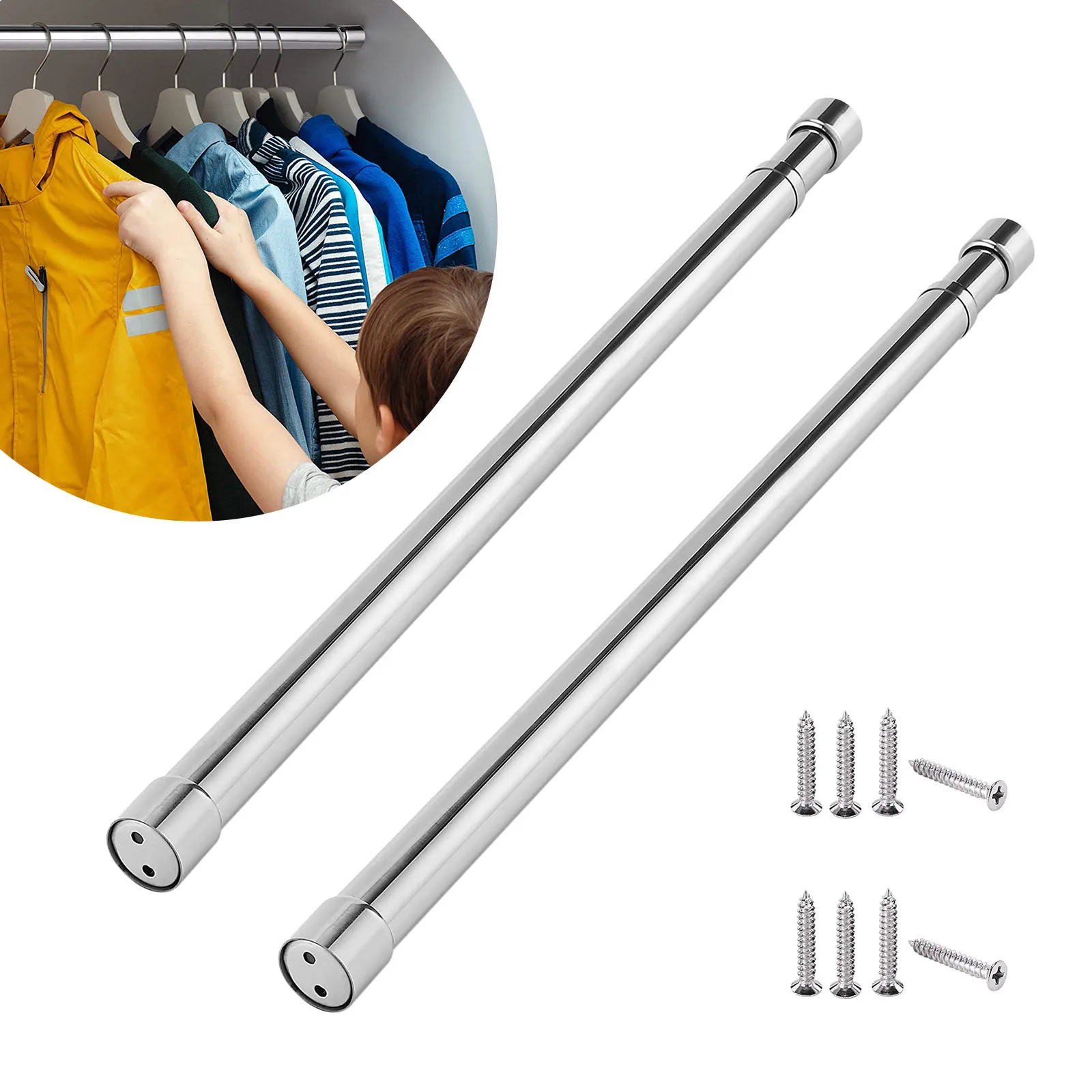Kleiderschrankstange, ausziehbarer Kleiderstange, 56–100 cm, nicht stanzender Wäscheständer, Kleiderbügel, verstellbare Schrankschienenstange