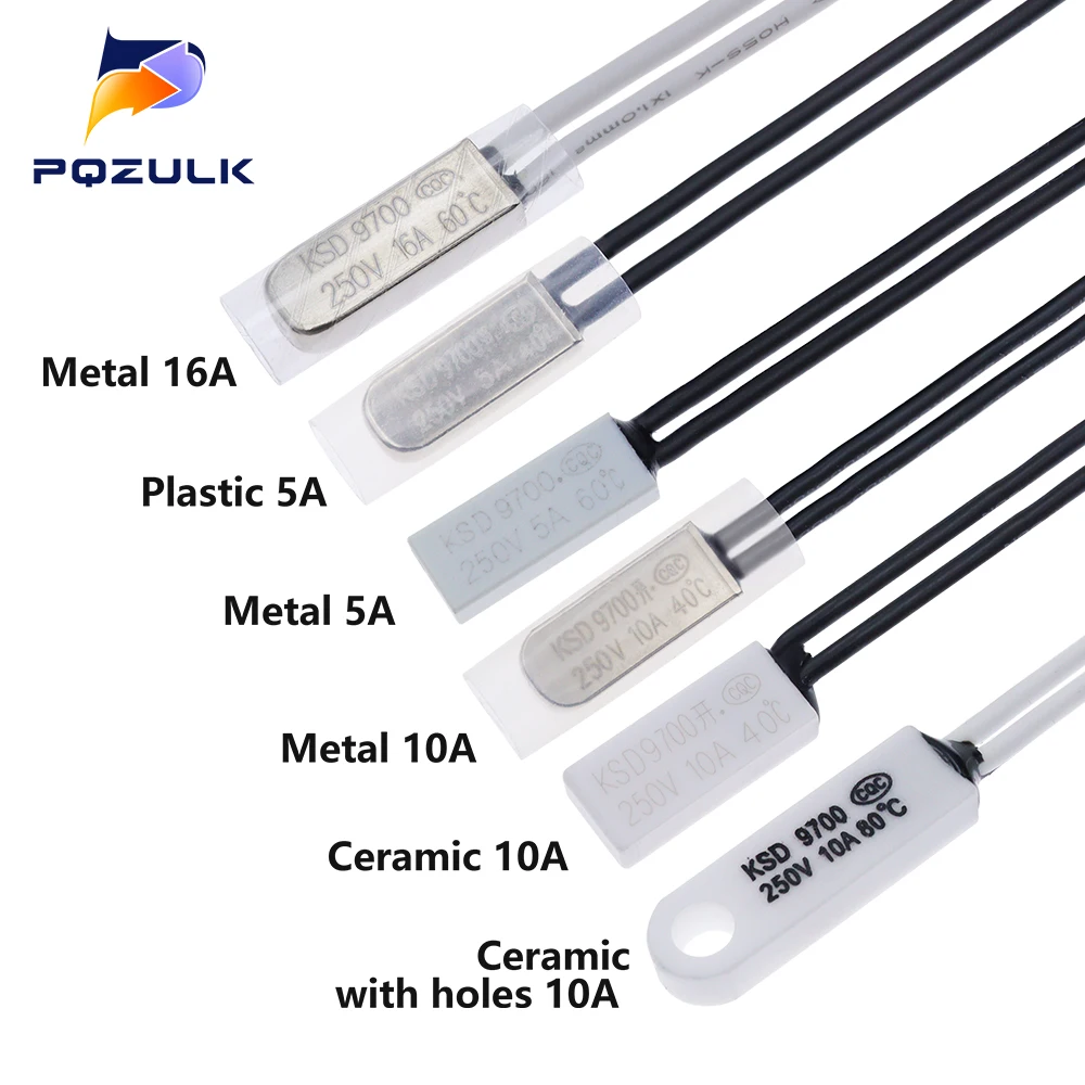 KSD9700 250V 5A 10A 16Temperaturschalter Wärmebedienung 40 45 50 55 60 65 70 75 80 85 90 95 100 105 110 Grad Temperatursicherung Image