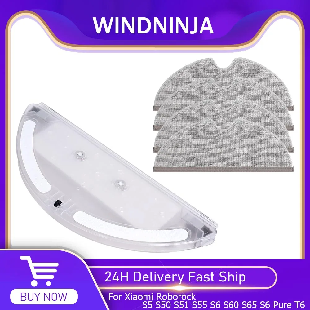 Mopp Tücher Lappen Wasser Tank Für Xiaomi Roborock S5 S50 S51 S55 S6 S60 S65 S6 Reine T6 Roboter Staubsauger Mopp Ätherisches Zubehör Image