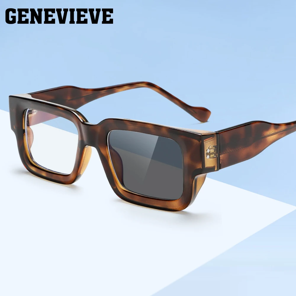 GENEVIEVE Geometrische Mode Personalisierte Design Männer Frauen Photochrome Anti-Blau Licht Brillen Anpassbare Rezept KG2540 Image