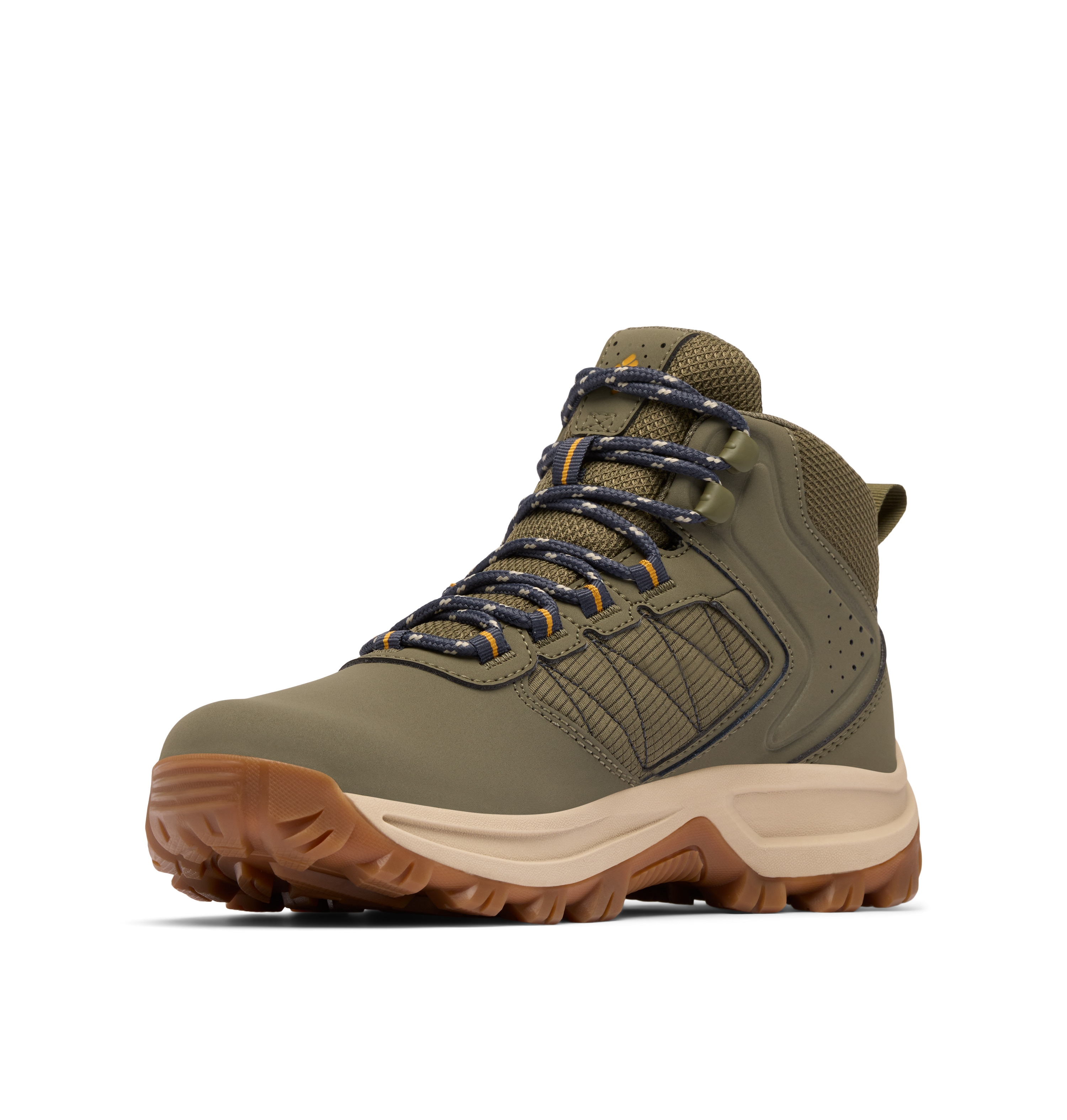 Wanderschuh COLUMBIA "TRANSVERSE™ HIKE WATERPROOF", Gr. 41, stone grün, raw honey, Leder, Schuhe Wanderschuh, wasserdicht