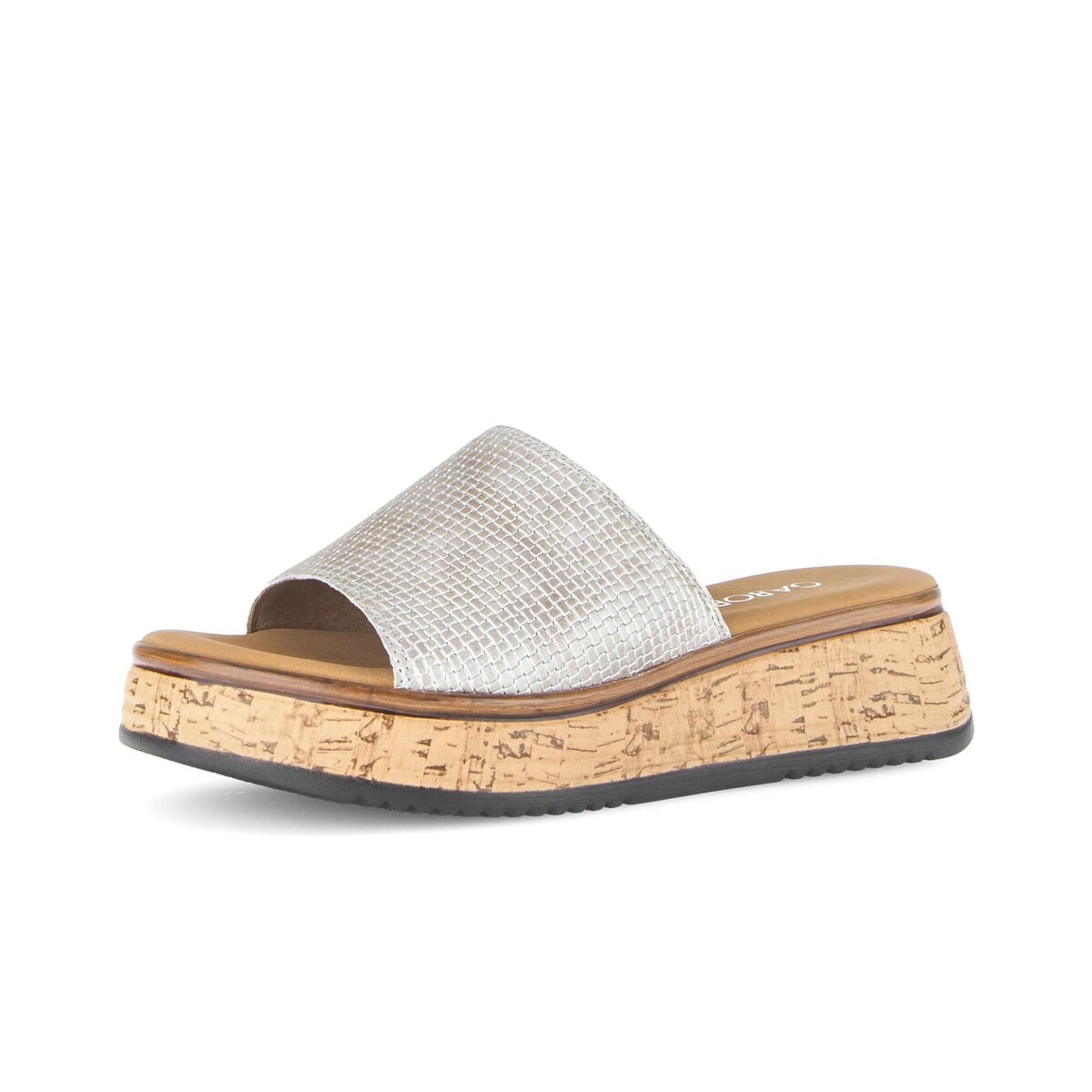 Pantolette GABOR "Pantolette Effektleder", Damen, Gr. 43, beige, Schuhe Pantolette