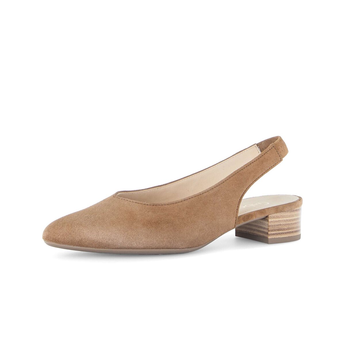 Slingpumps GABOR "Slingpumps Rauleder", Damen, Gr. 39, braun, Schuhe Slingpumps