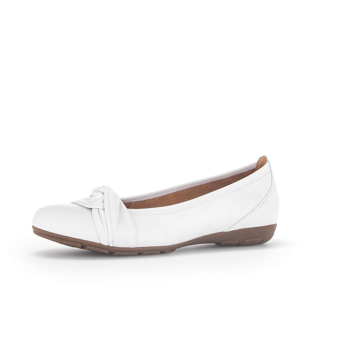 Ballerina GABOR "Sportliche Ballerina", Damen, Gr. 40,5, weiß, Schuhe Ballerina