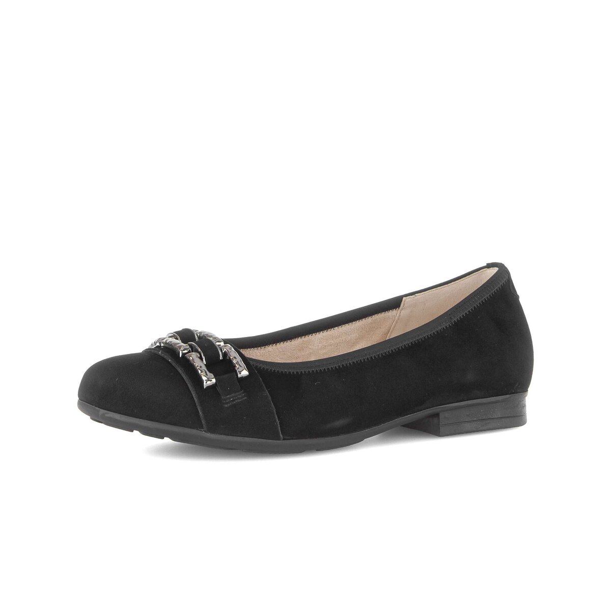 Ballerina GABOR "Eleganter Ballerina Rauleder", Damen, Gr. 40,5, schwarz, Schuhe Ballerina