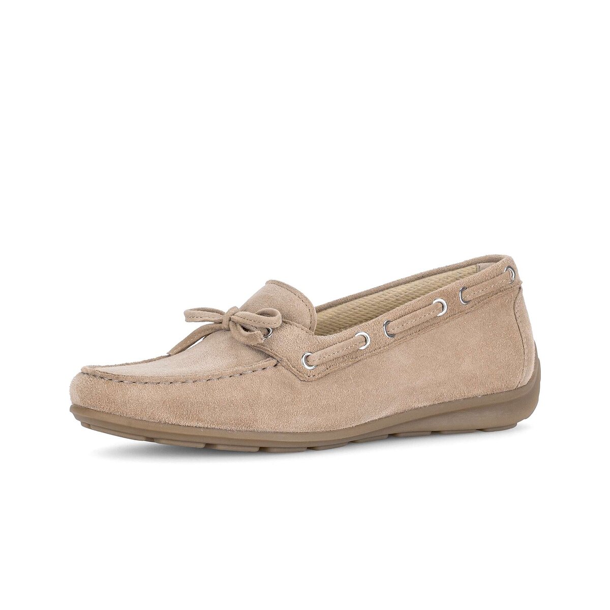 Mokassin GABOR "Mokassin Rauleder", Damen, Gr. 39, beige, Schuhe Mokassin