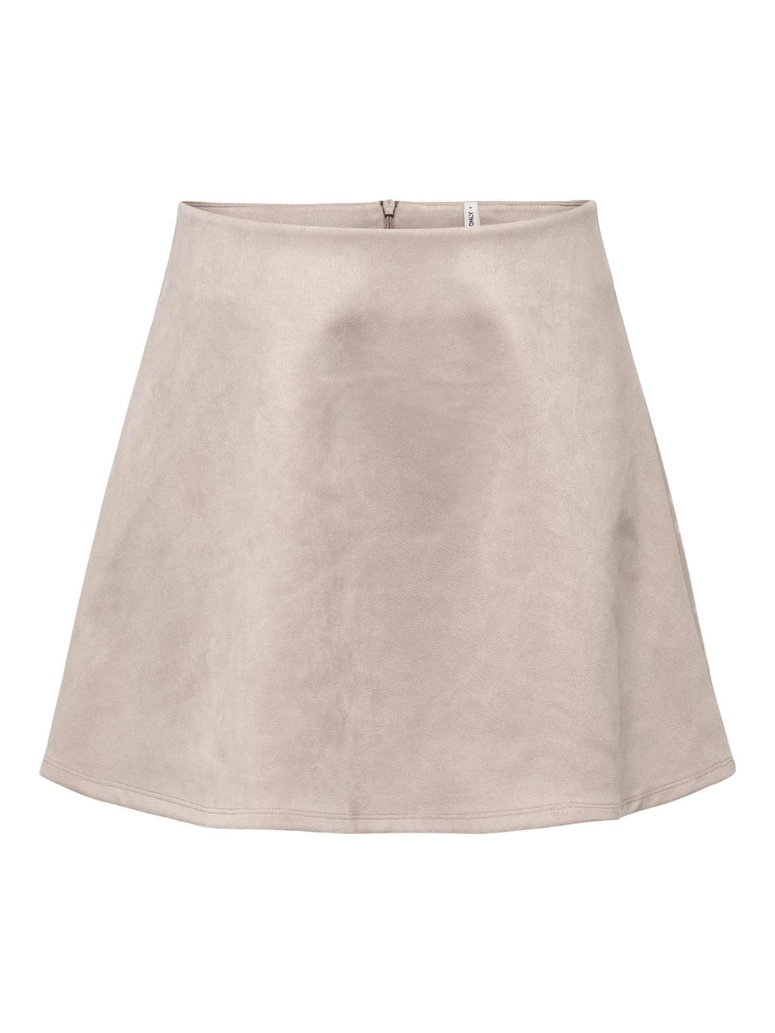 Minirock ONLY "ONLRINEA SKATER SKIRT JRS", Damen, Gr. S, island fossil, Jersey, Obermaterial: 96% Polyester, 4% Elasthan, unifarben, mini, Röcke Minirock, Kunstfaser