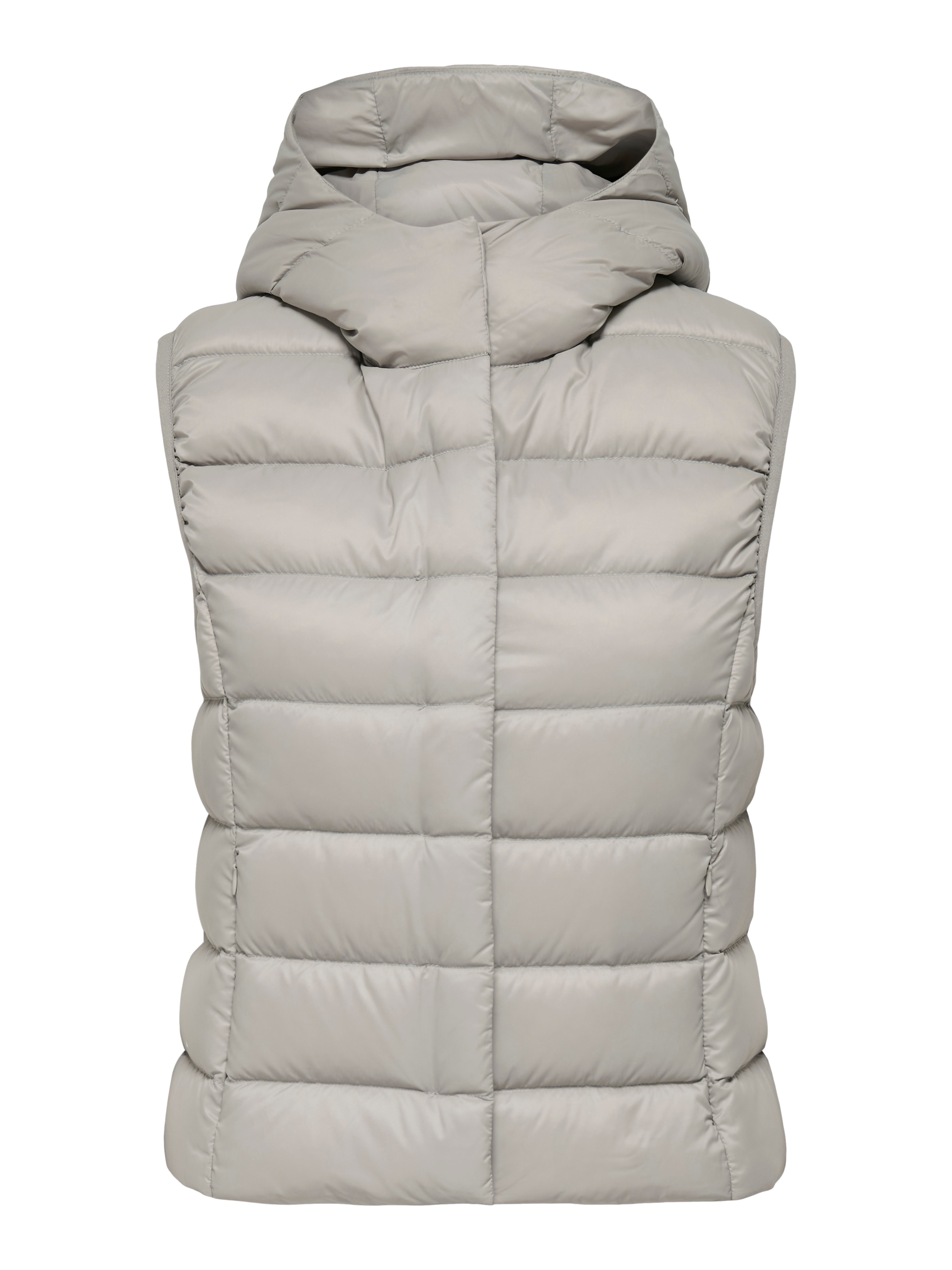 Steppweste ONLY "ONLRUBY QUILTED DOWN HOOD WAISTCOAT OTW", Damen, Gr. M, string, Steppware, Obermaterial: 100% Nylon, unifarben, normal, Westen Steppweste