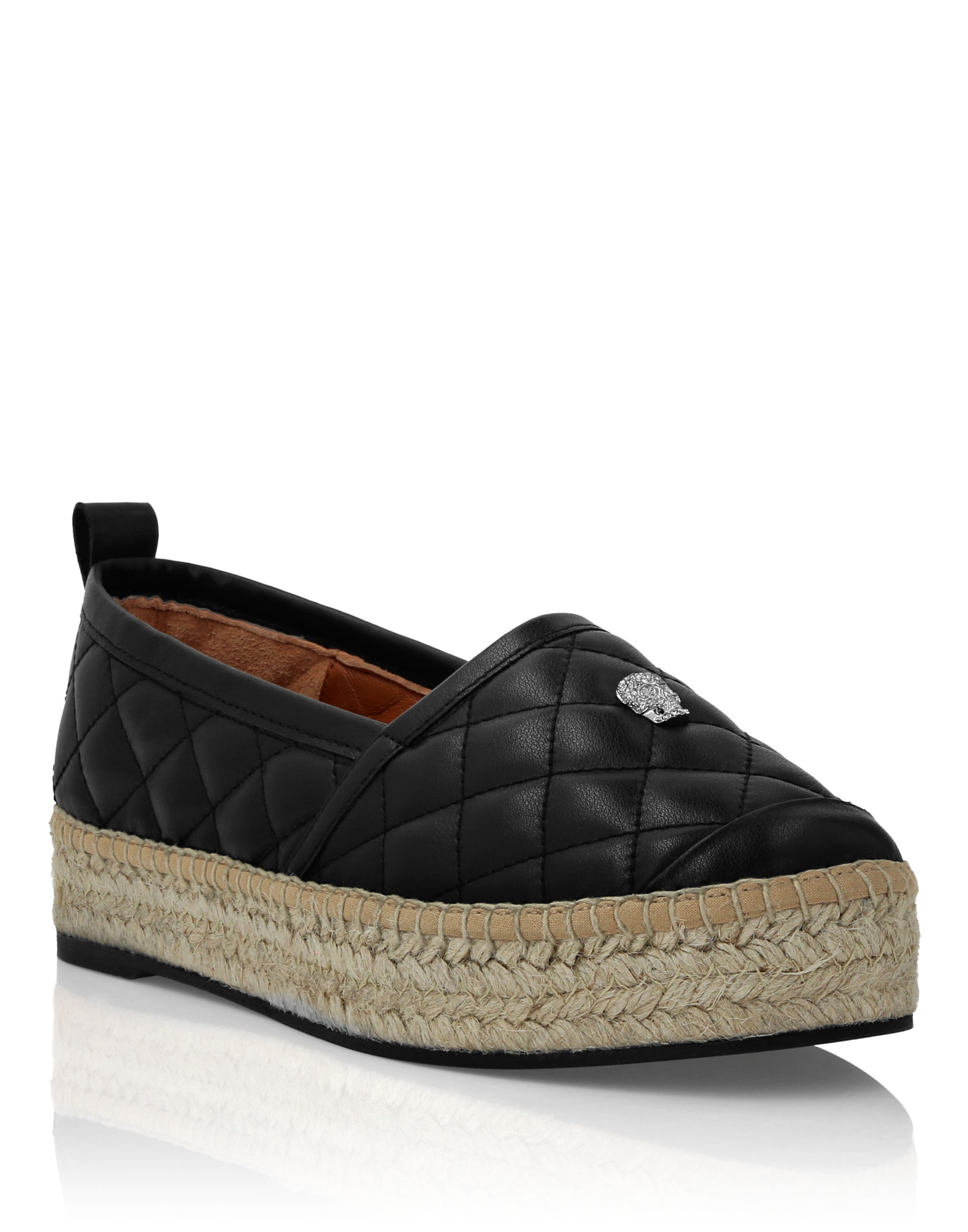 Espadrille PHILIPP PLEIN "Skull", Damen, Gr. 39, Normalschaft, 02, schwarz, Schuhe Espadrille