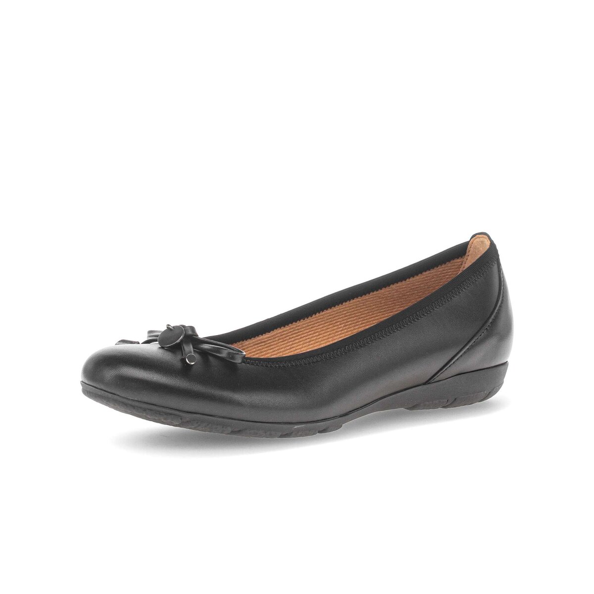 Ballerina GABOR "Sportliche Ballerina Glattleder", Damen, Gr. 44, schwarz, Schuhe Ballerina