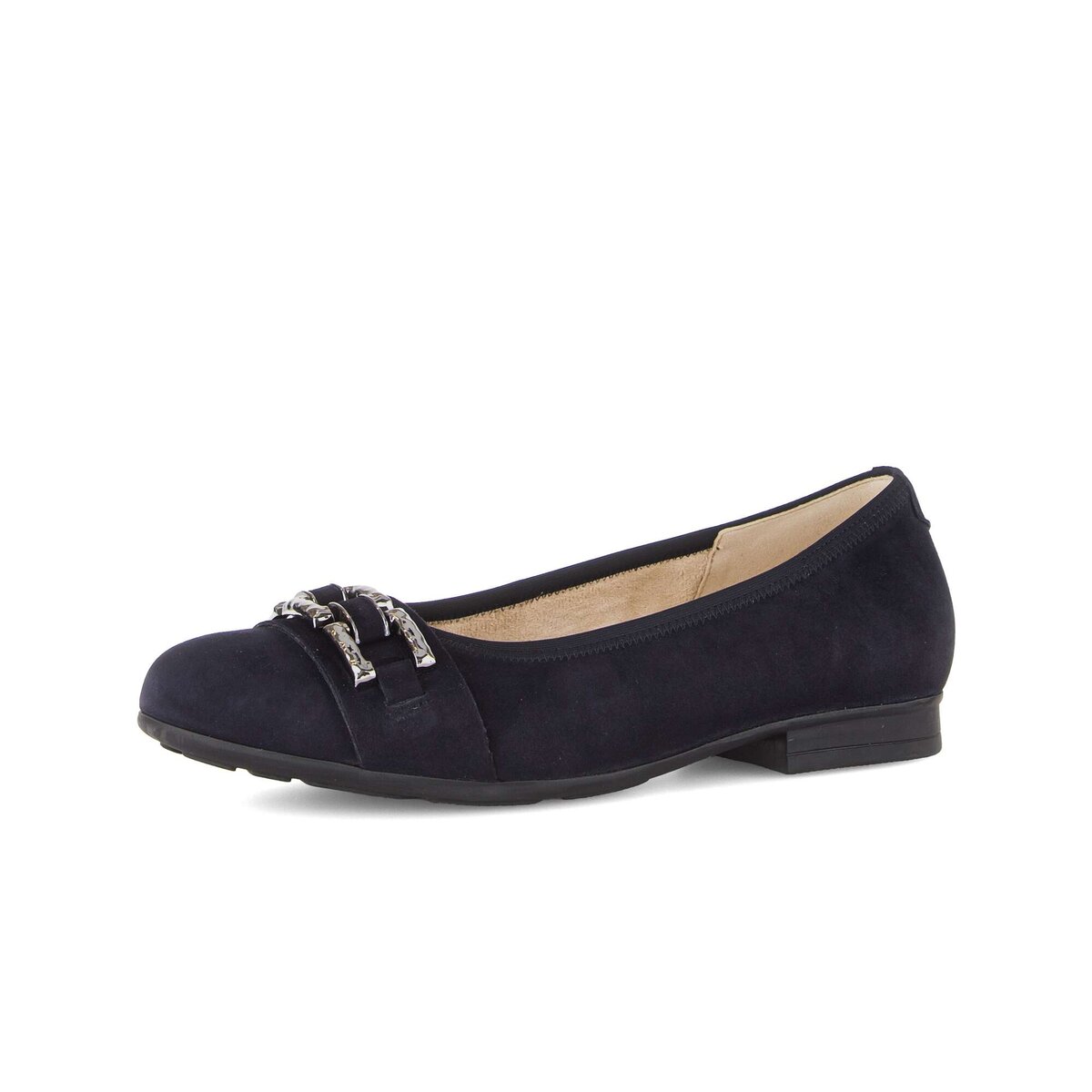 Ballerina GABOR "Eleganter Ballerina Rauleder", Damen, Gr. 42,5, blau, Schuhe Ballerina