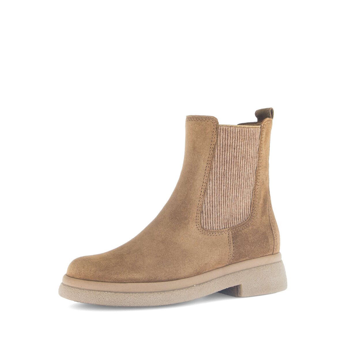Chelseaboots GABOR "Chelsea Boot Rauleder", Damen, Gr. 42, beige, Schuhe Chelseaboots
