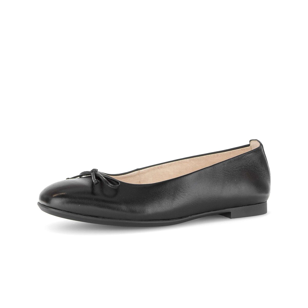 Ballerina GABOR "Eleganter Ballerina Glattleder", Damen, Gr. 37, schwarz, Schuhe Ballerina
