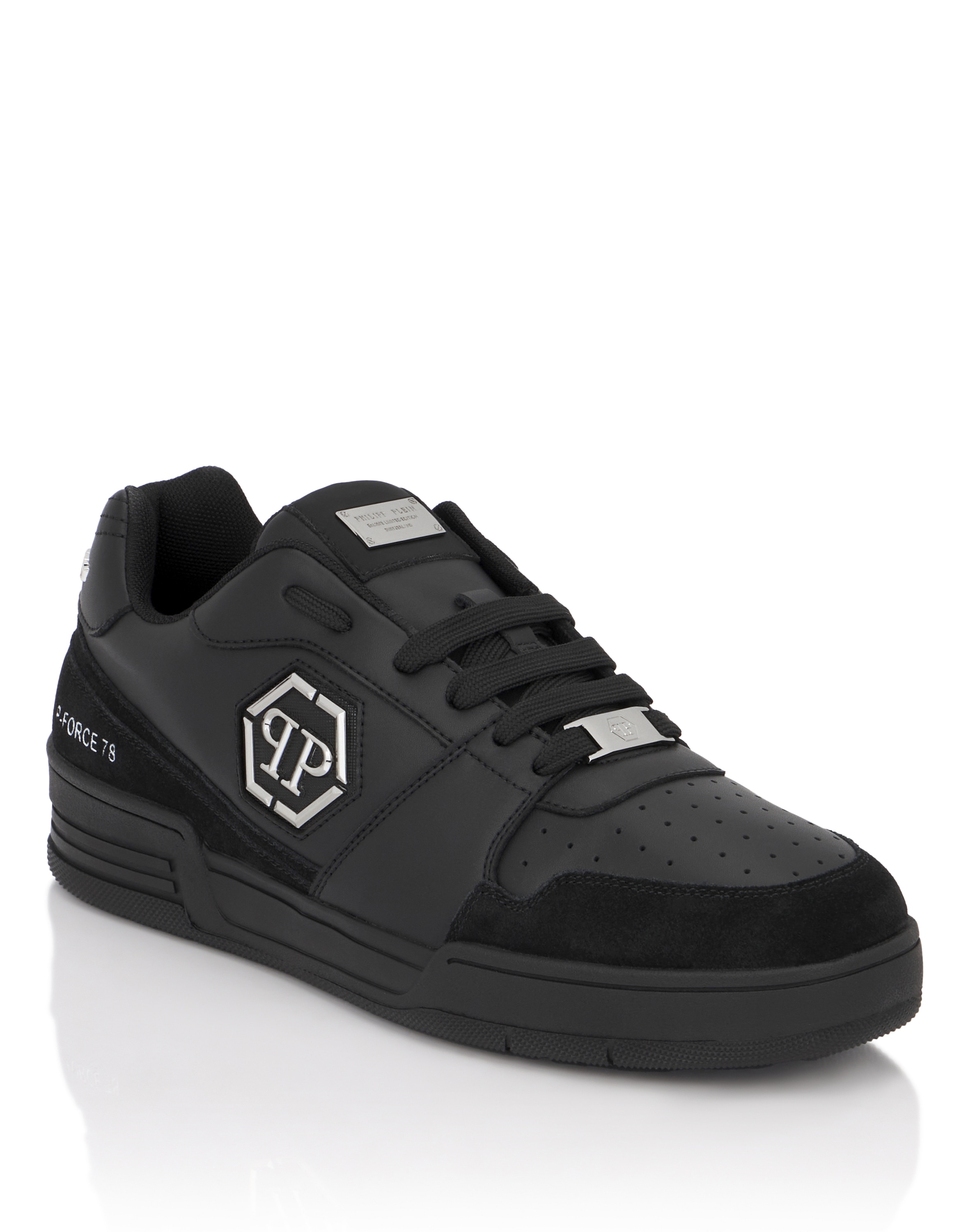 Sneaker PHILIPP PLEIN "P-Force 78", Damen, Gr. 40, Normalschaft, 0202, schwarz, schwarz, Schuhe Sneaker