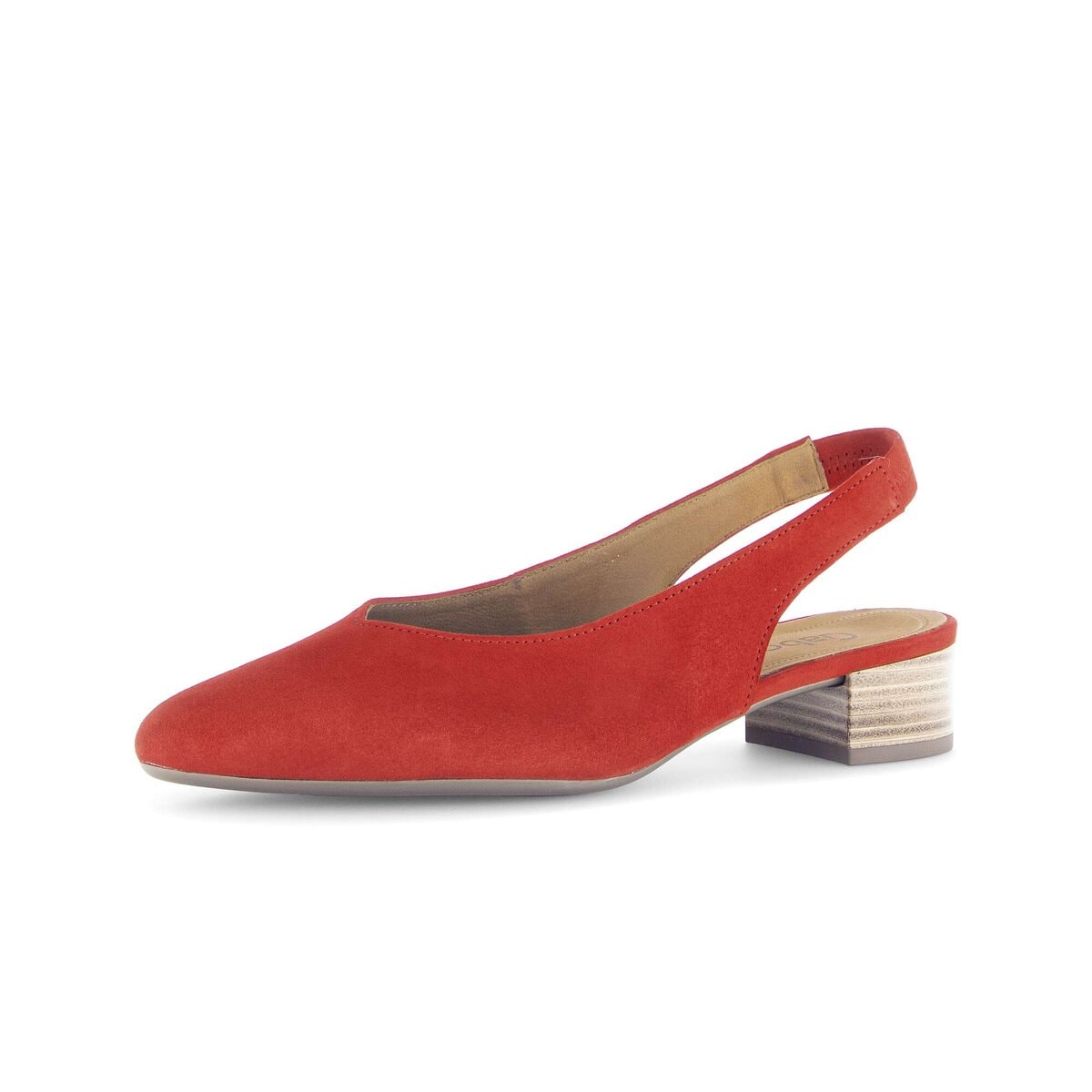 Slingpumps GABOR "Slingpumps Rauleder", Damen, Gr. 40,5, rot, Schuhe Slingpumps