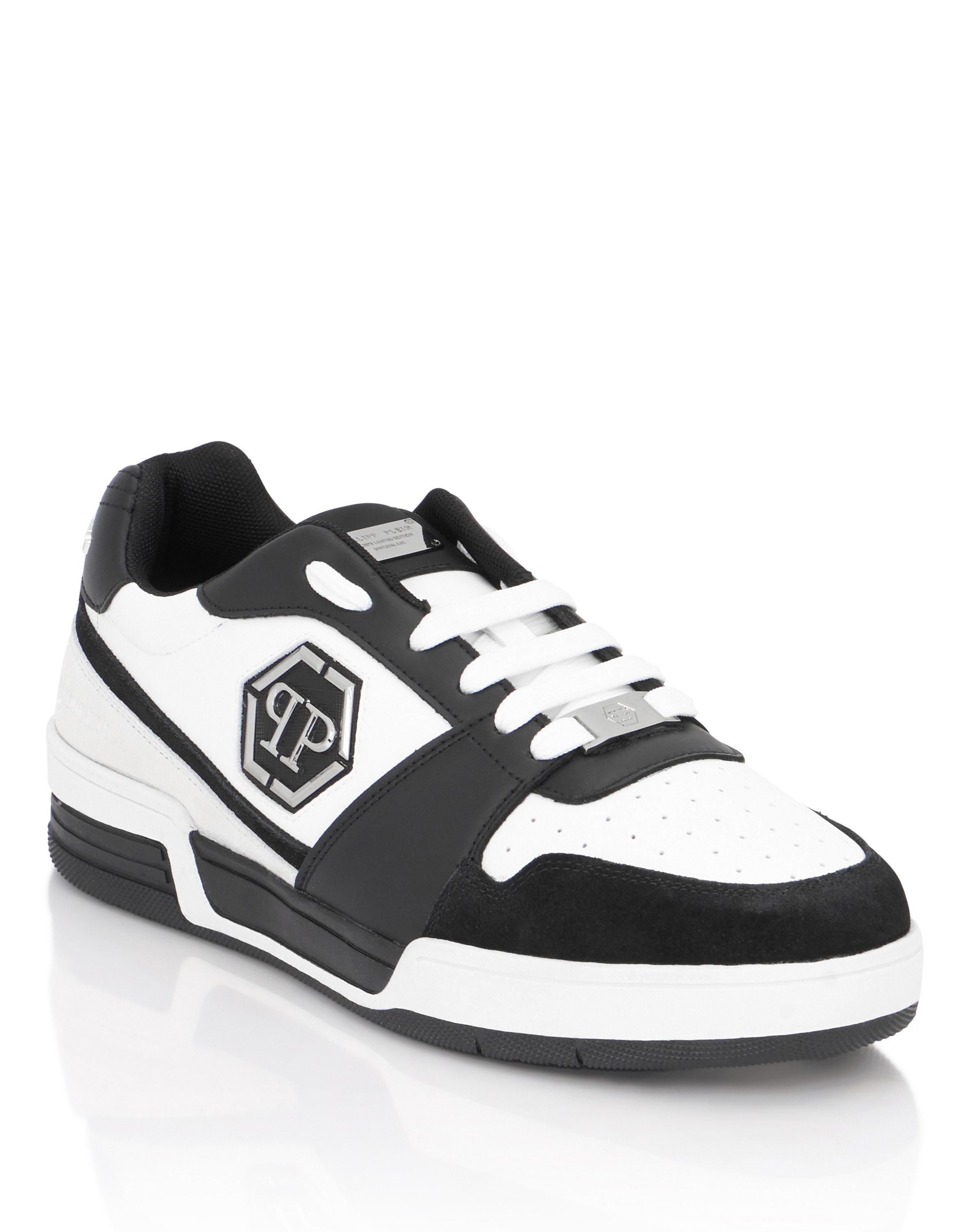 Sneaker PHILIPP PLEIN "P-Force 78", Damen, Gr. 39, Normalschaft, 0102, weiß, schwarz, Schuhe Sneaker