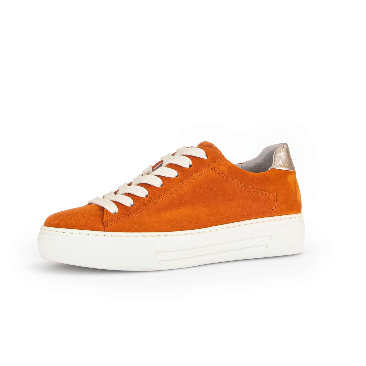 Sneaker GABOR "Sneaker low Materialmix Leder", Damen, Gr. 40,5, orange, Schuhe Sneaker