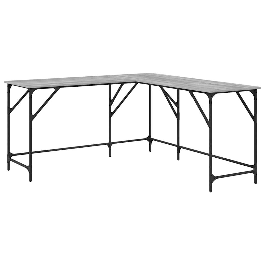vidaXL Schreibtisch Grau Sonoma 149x149x75 cm Holzwerkstoff Image