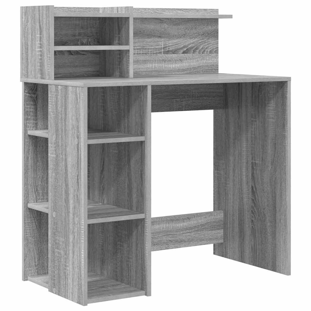 vidaXL Schreibtisch Graues Sonoma 90 x 48 x 101,5 cm Holzwerkstoff Image