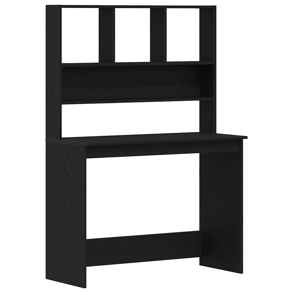 vidaXL Schreibtisch mit Regalen Schwarz Eichen-Optik 102x45x148 cm Image