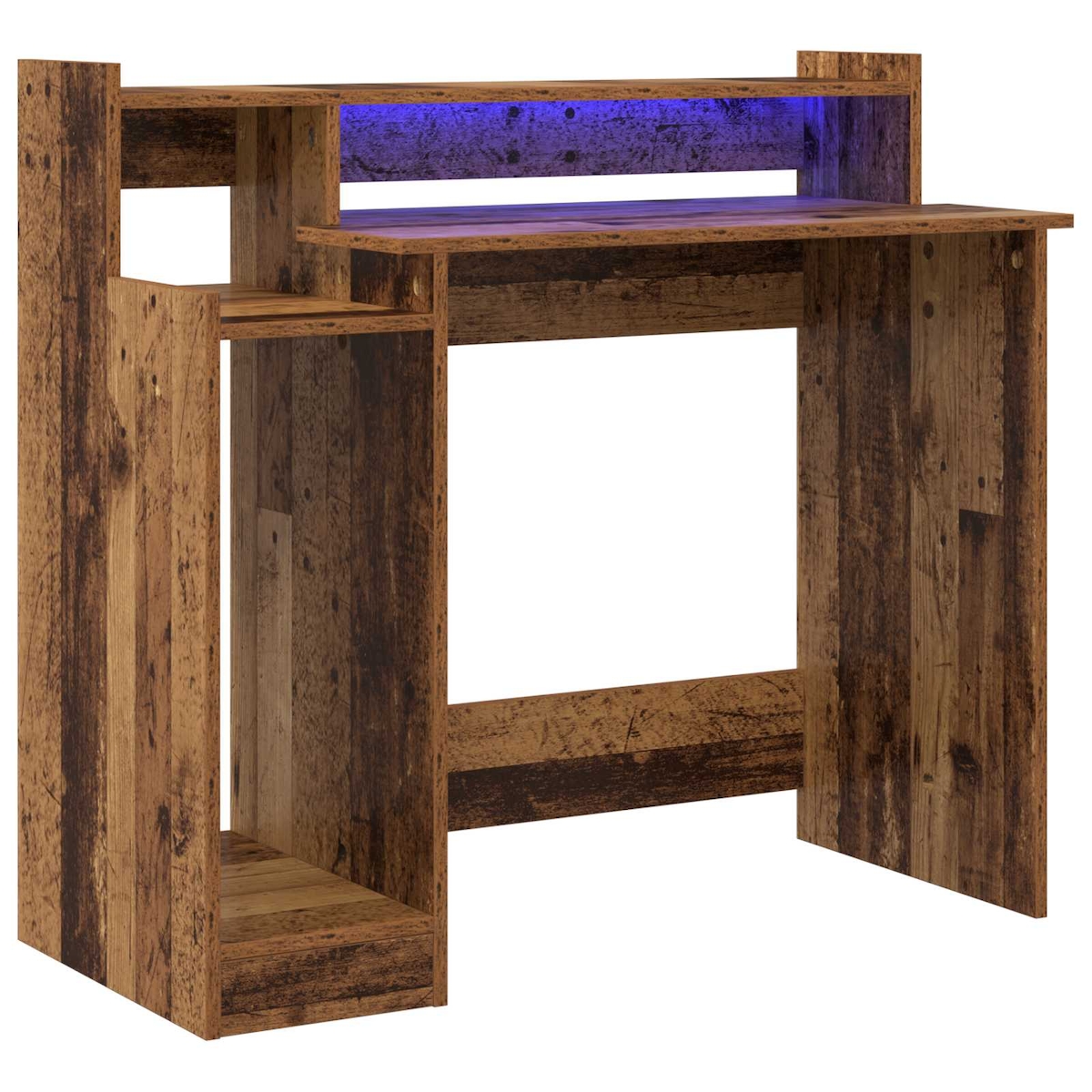 vidaXL Schreibtisch mit Regal Altholz 97 x 45 x 90 cm Holzwerkstoff Image