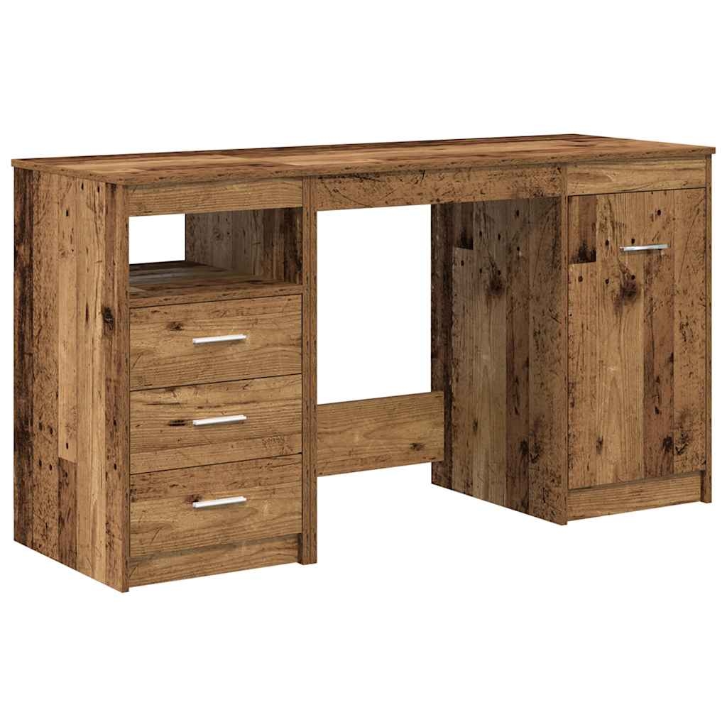 vidaXL Schreibtisch mit Unterschrank Altholz Holzwerkstoff Image