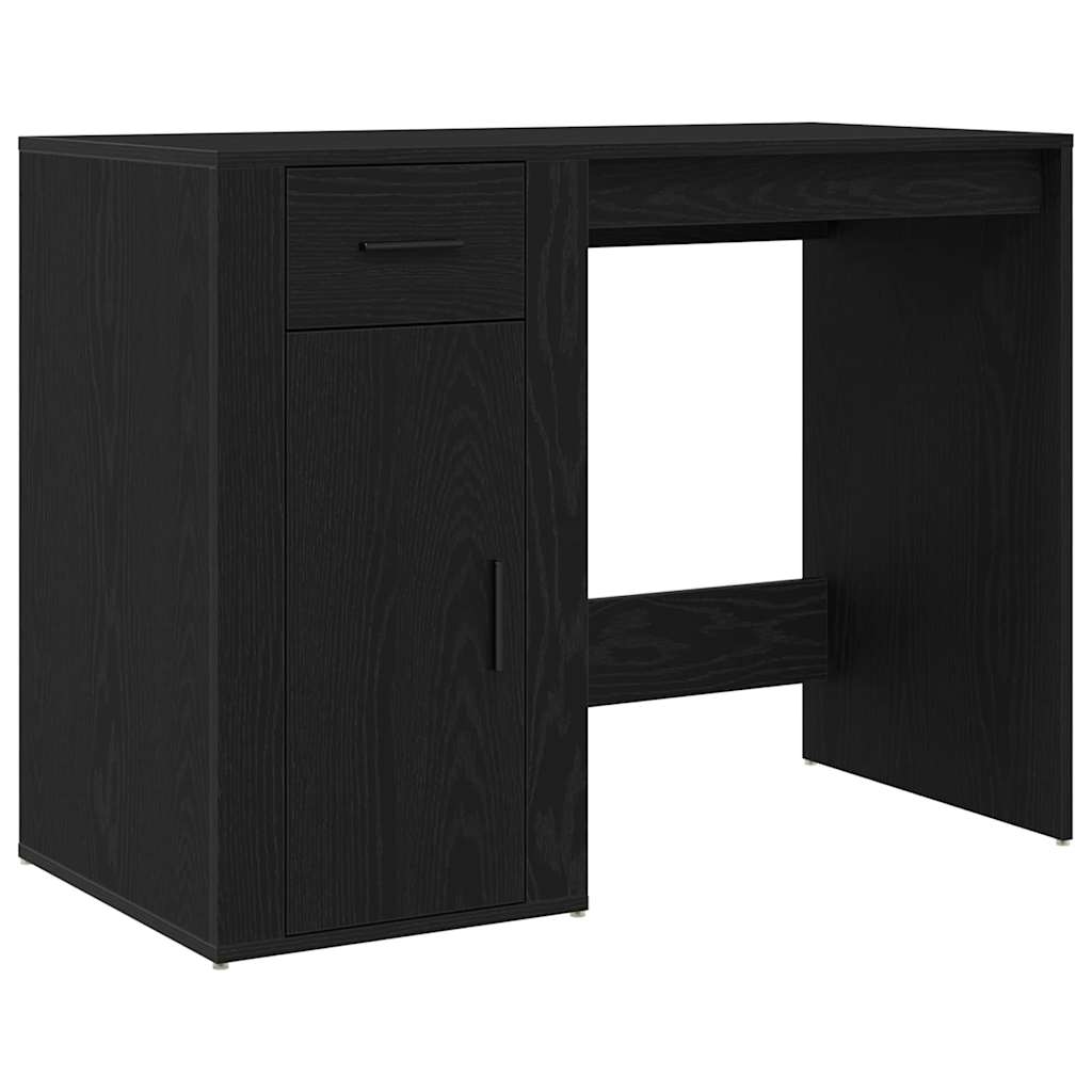 vidaXL Schreibtisch mit Speicher Schwarz Eichen-Optik 100 x 49 x 74 cm Image