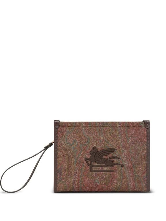 Medium 'Arnica' Clutch Bag - Brown - Etro Clutches