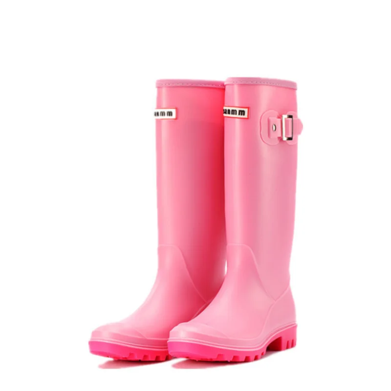 Mode Nicht-slip Regen Stiefel Frauen Kniehohe Wasser Stiefel Wasserdichte Lange Röhre Gummi Stiefel Frauen Hohe Rohr Galoschen regen Schuhe