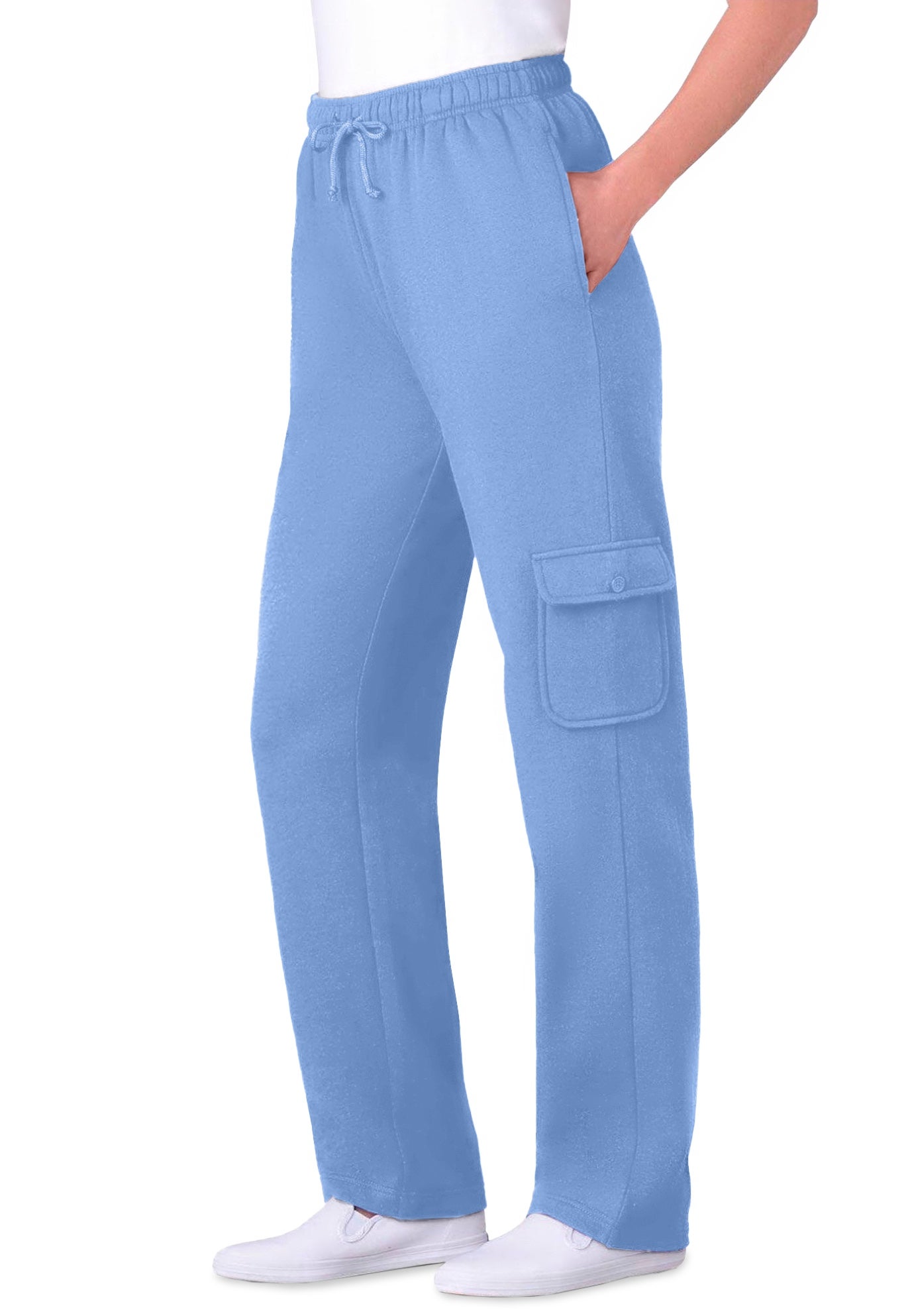 Plus Size Women's Better-Fleece Pull-On Cargo Sweatpants by Woman Within in French Blue (Size 3X)