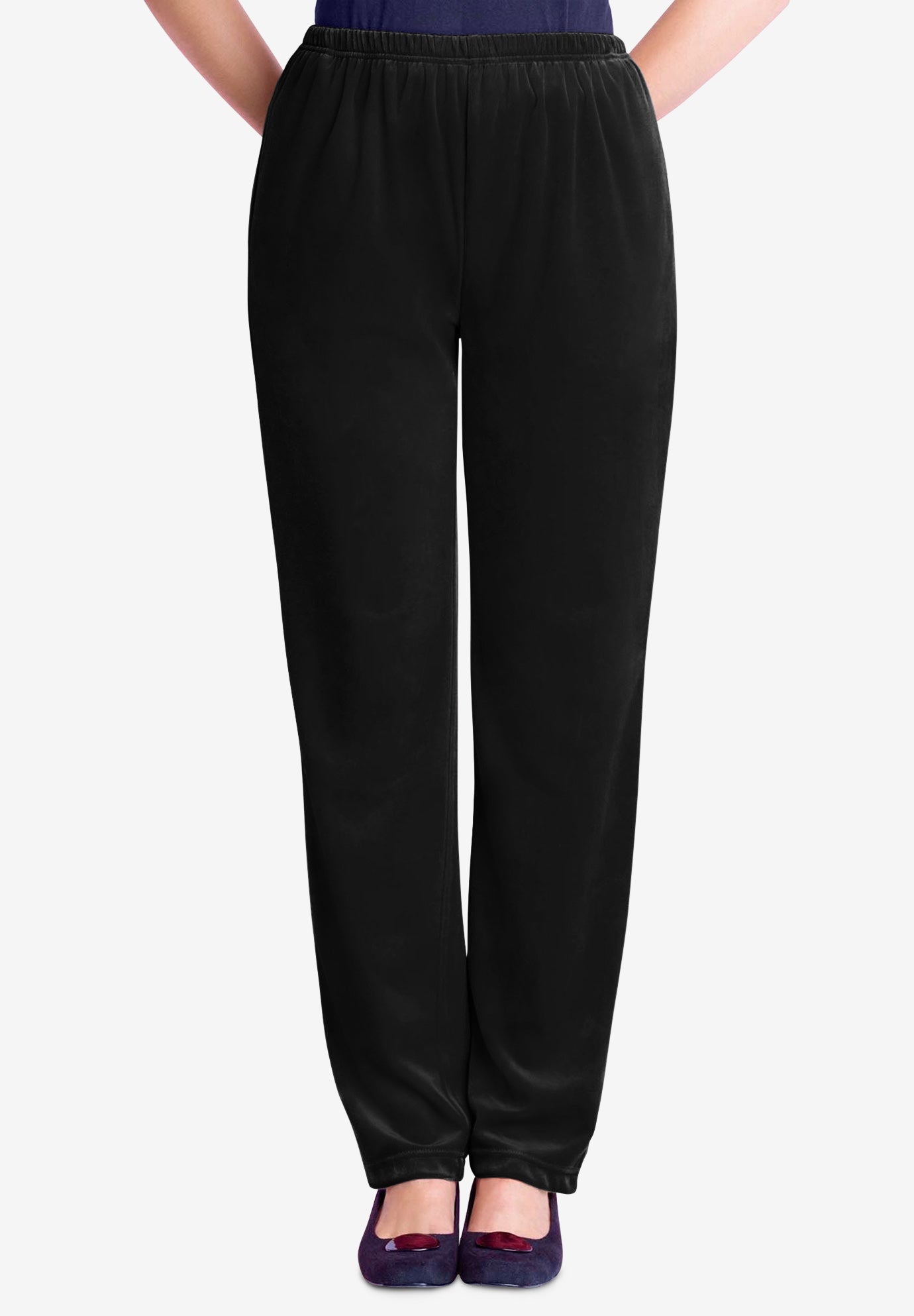 Plus Size Women's Velour Pant by Woman Within in Black (Size S)