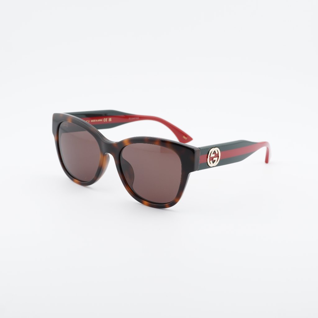 Gucci Accessories | Gucci Gg1866sk 002 Sunglasses Havana Square Frame, Brown Lenses | Color: Brown/Green | Size: 56 - 19 - 145