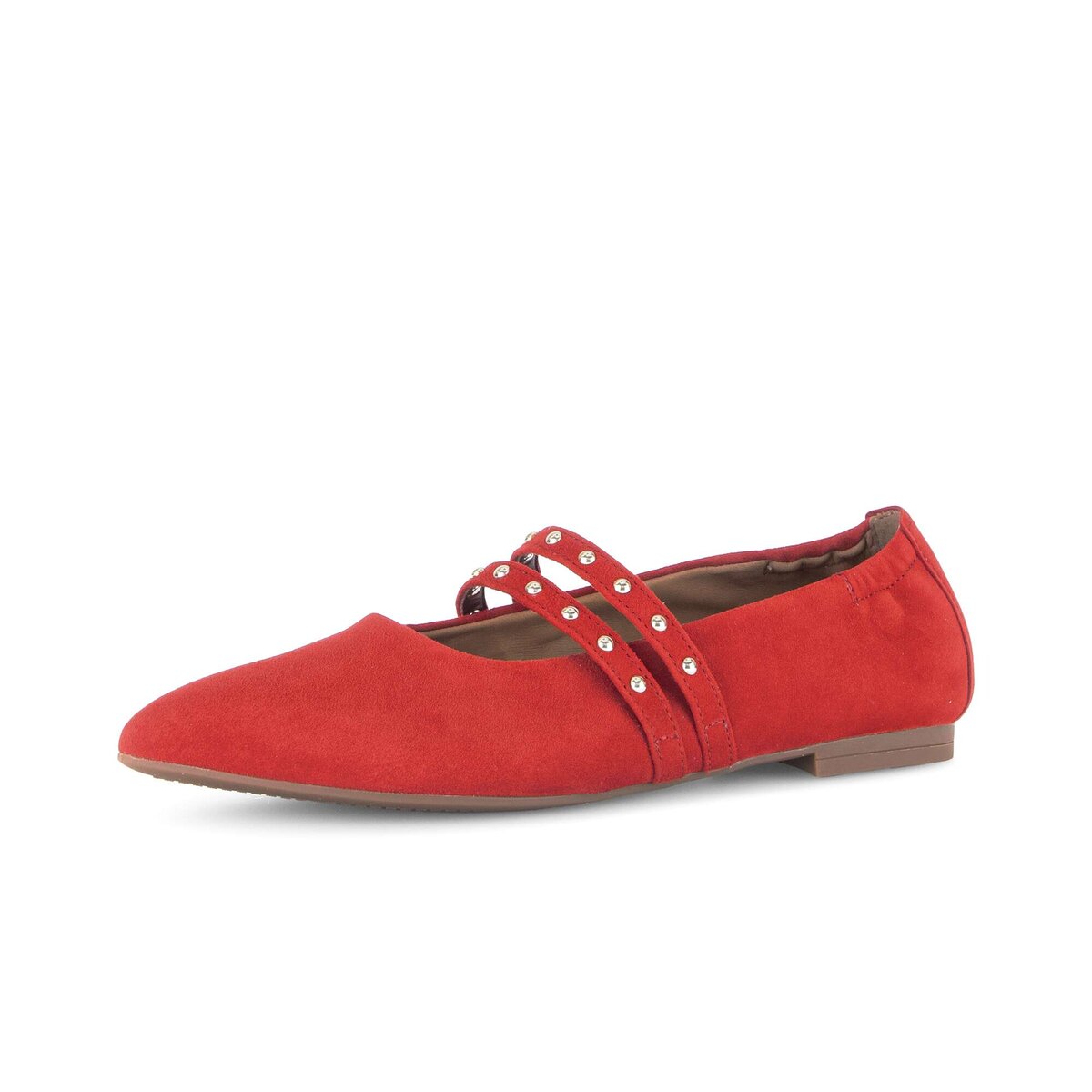 Ballerina GABOR "Eleganter Ballerina Rauleder", Damen, Gr. 43, rot, Schuhe Ballerina