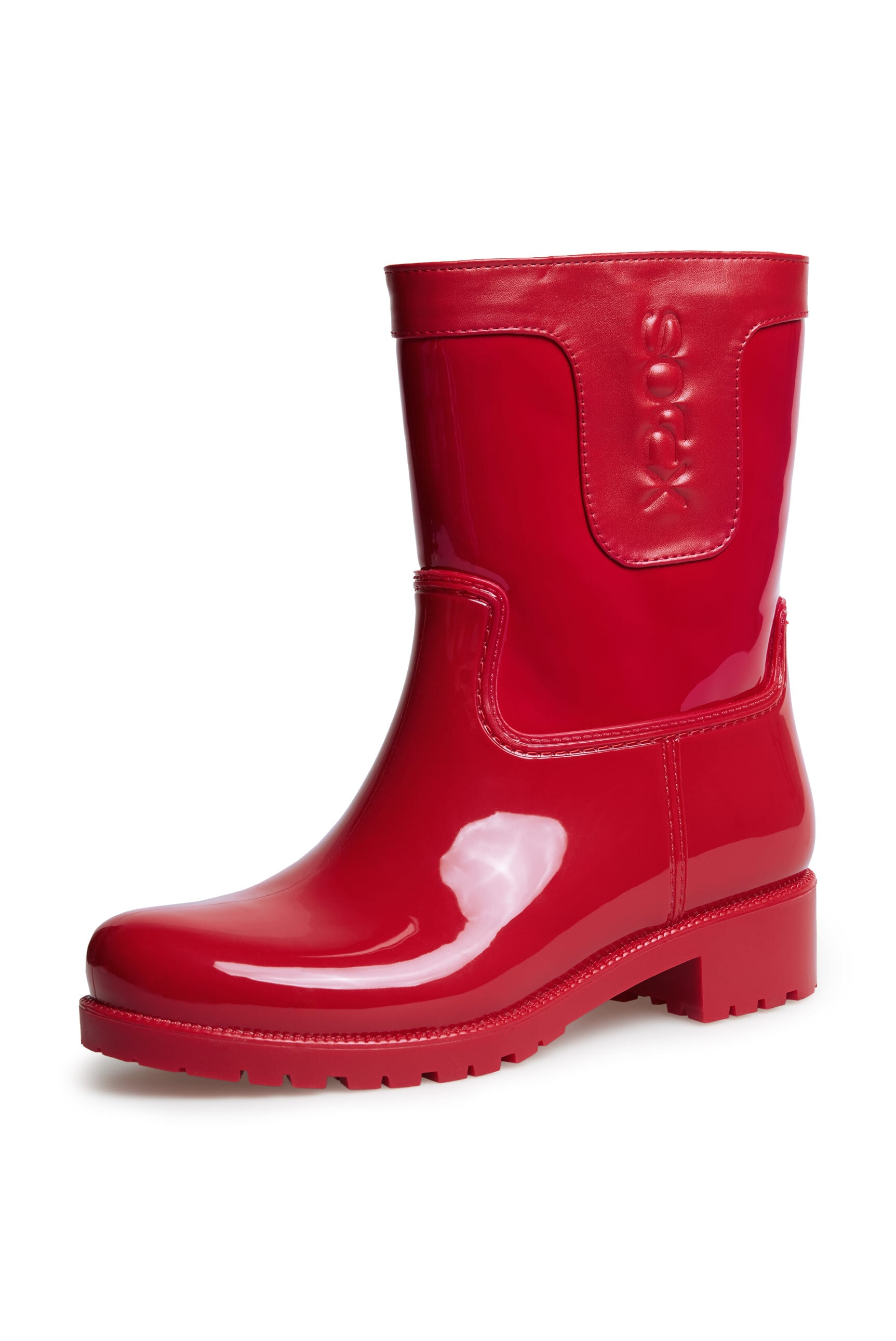 Gummistiefel SOCCX, Damen, Gr. 40, flame rot, Polyurethane, unifarben, Schuhe Gummistiefel, mit Warmfutter