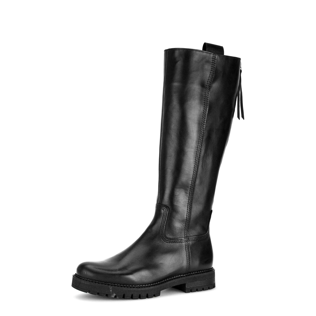 Reitstiefel GABOR "Reiterstiefel Glattleder", Damen, Gr. 35,5, schwarz, Schuhe Reitstiefel