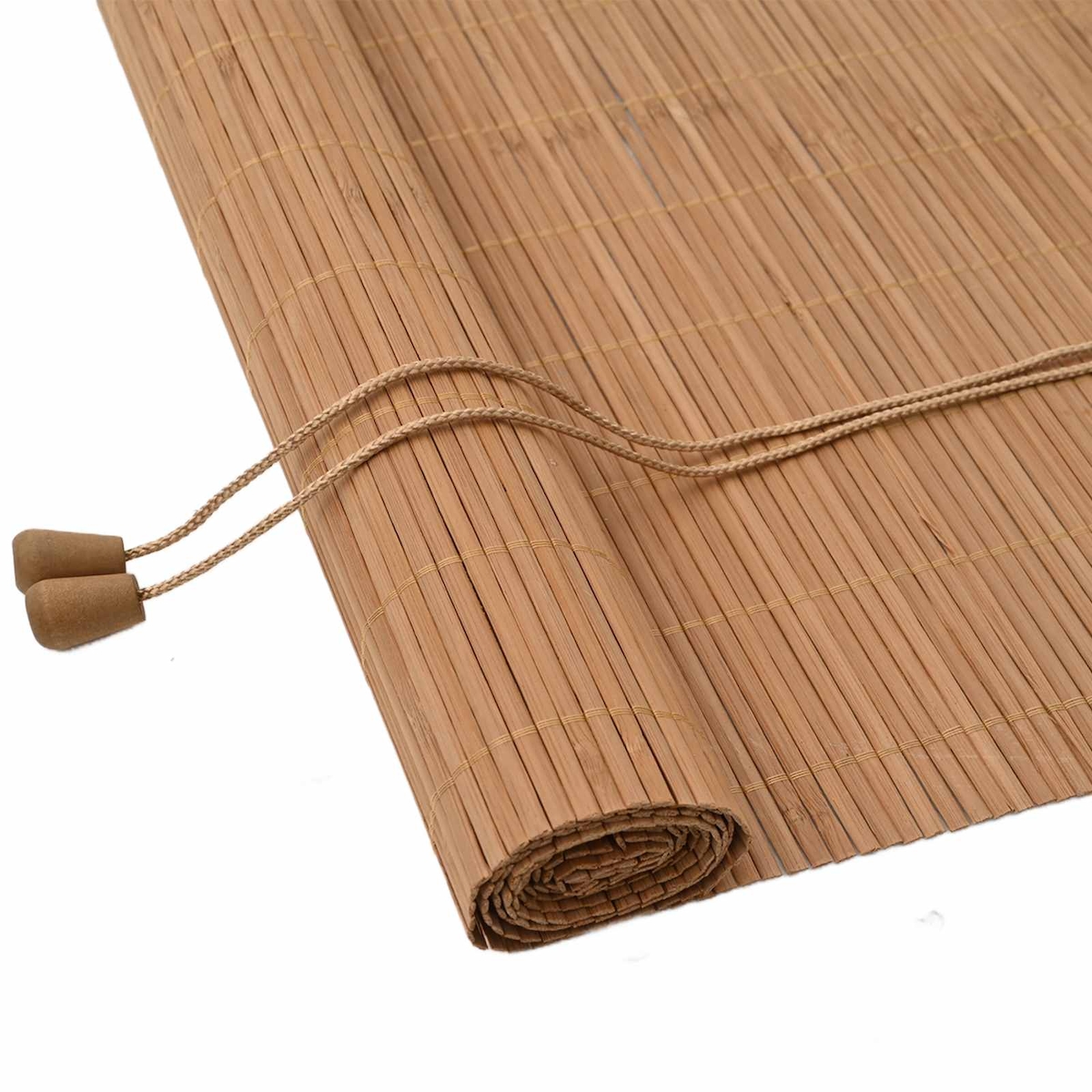 vidaXL Rollo mit Vorhängen Braun 120 x 160 cm Bambus Image