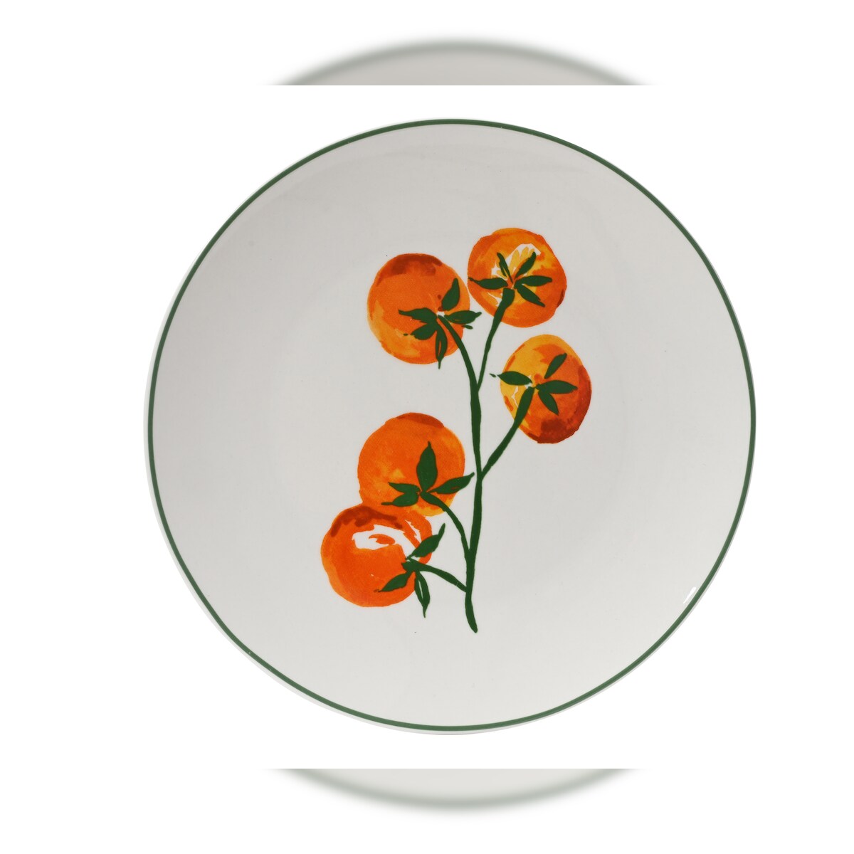 Decoris Frühstücksteller Porzellan 20,2x2,3cm Tomaten Motiv - Essensteller Mittagsteller Speiseteller Frühstücksteller Snackteller Geschirr Weiß Rot Grün Image