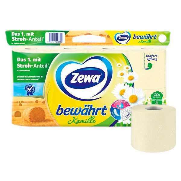 Zewa Toilettenpapier »bewährt« Kamille 3-lagig 8 Rollen Image